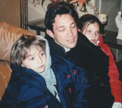 Childhood picture of Carter Belfort with his father Jordan Belfort and sister Chandler Belfort